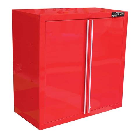 red wall mounted cabinet